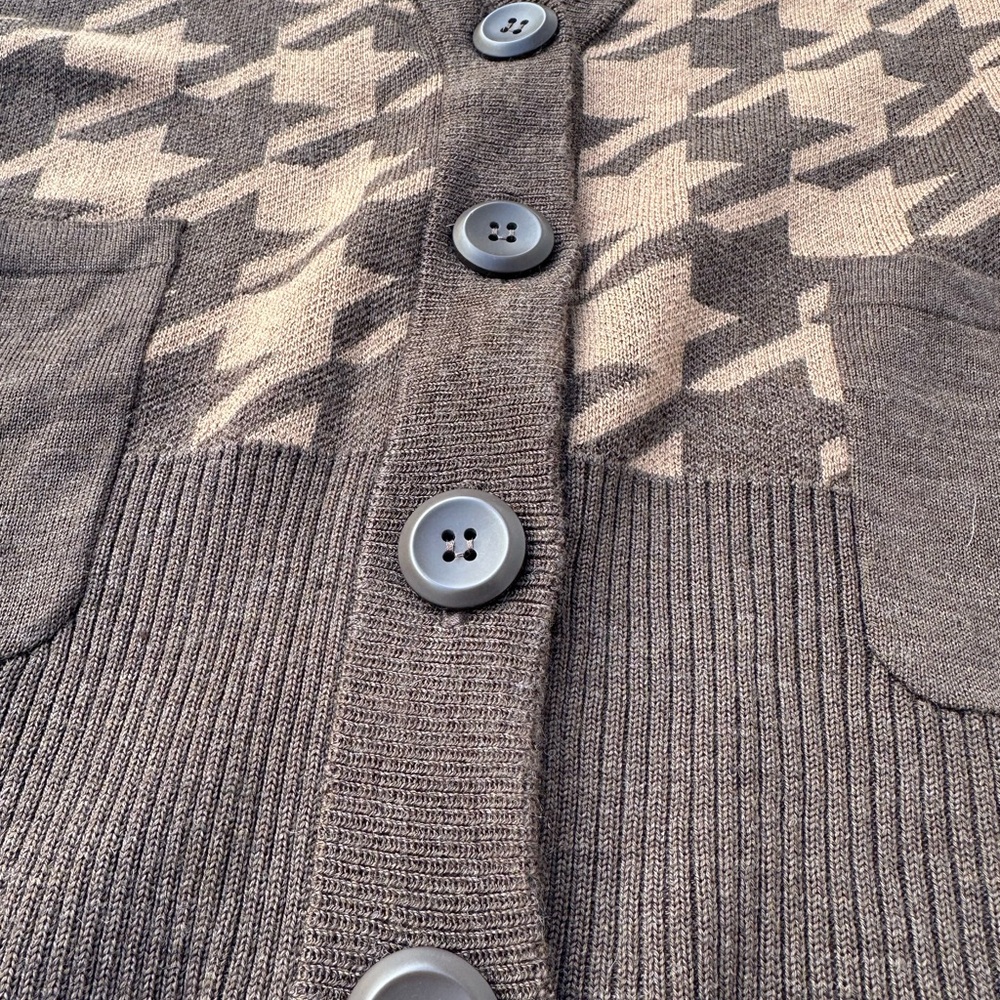 Halogen Brown Houndstooth Cardigan - Picture 5 of 8